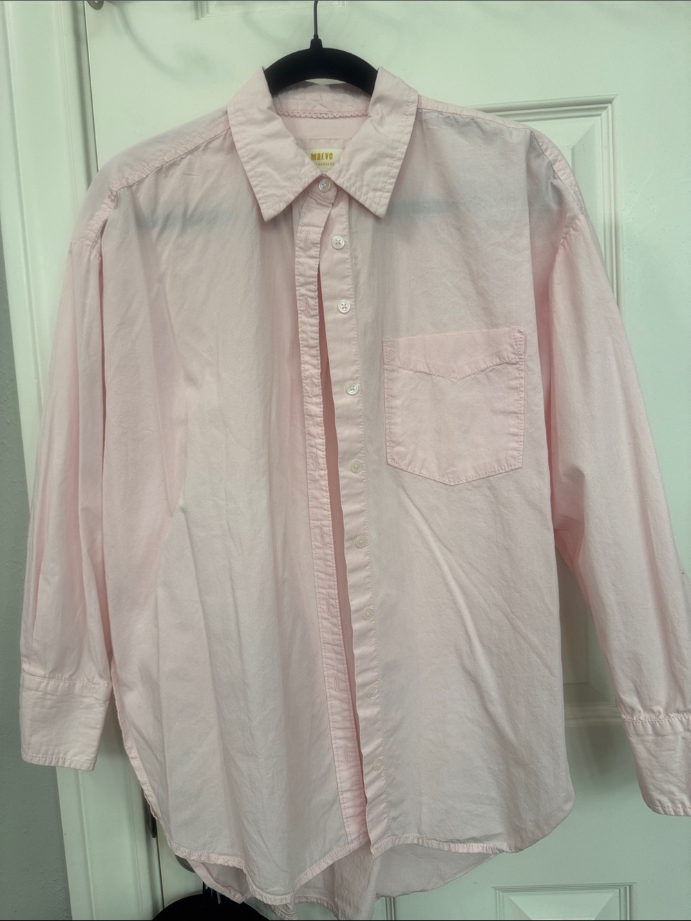Maeve Light Pink Button-Up Shirt